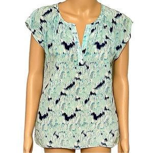 EUC MAX STUDIO Blue Silk Sleeveless Top Sz S